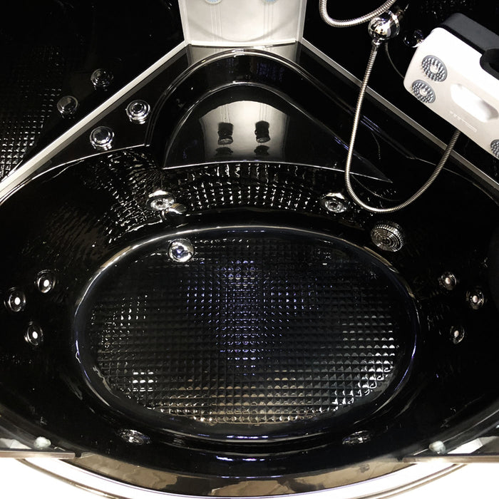 Vasca-doccia idromassaggio nera angolare 130 x 130 cm - Vienna