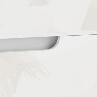 Comodino Moderno in Legno con 2 Cassetti e Design Lucido, 40x40x48 cm, Bianco