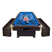 Tavolo da biliardo 8 piedi con panche contenitore – Vintage Blue