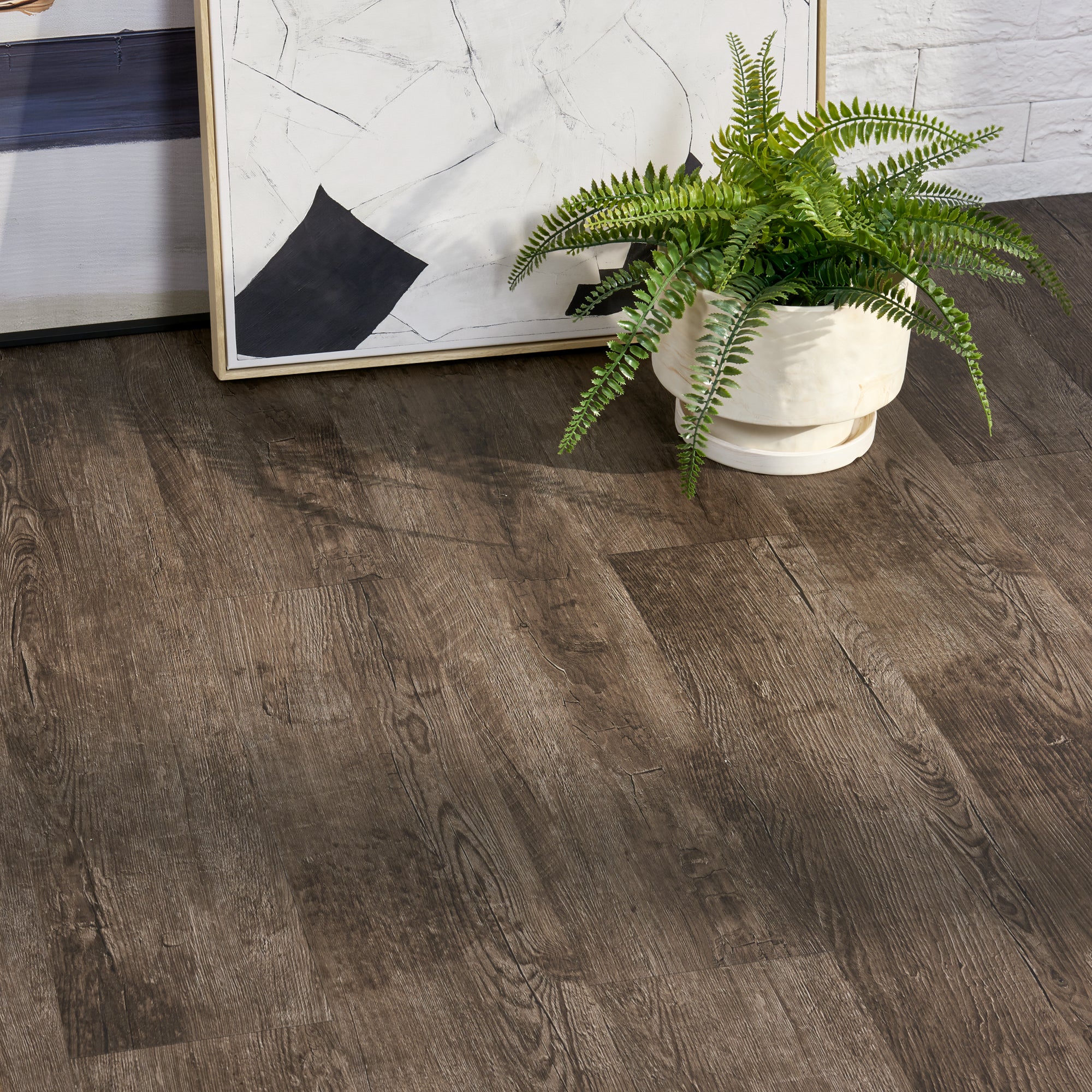 Piastrelle Adesive Vanola in PVC per Spazi Interni 7 listoni = 0,975 m² Effetto Quercia Dark NEU.HOLZ