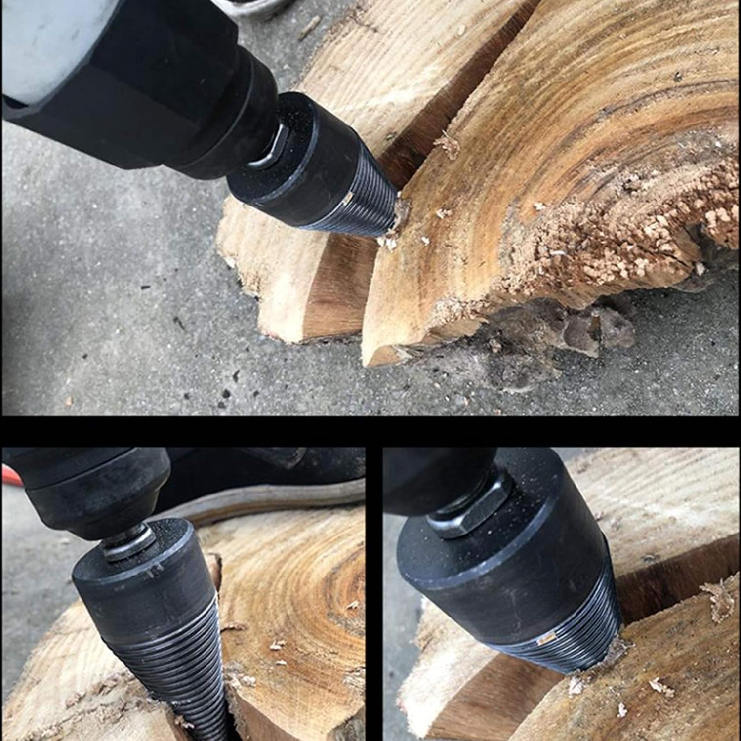 Vite conica spaccalegna 65mm fresa legno punta per trapano con 3attacchi 07518