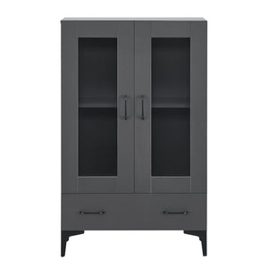 Armadio a Vetrata Søndersø Credenza con Vetrina 115 x 70 x 31 cm Grigio Scuro [en.casa]