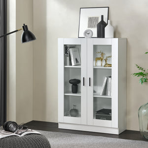 Mobile Vetrinetta Sorø Libreria a 2 Ante 115 x 80 x 31 cm Bianco [en.casa]