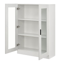 Mobile Vetrinetta Sorø Libreria a 2 Ante 115 x 80 x 31 cm Bianco [en.casa]