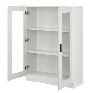 Mobile Vetrinetta Sorø Libreria a 2 Ante 115 x 80 x 31 cm Bianco [en.casa]