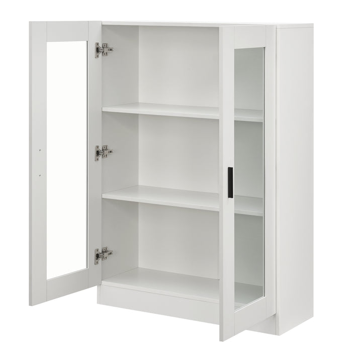 Mobile Vetrinetta Sorø Libreria a 2 Ante 115 x 80 x 31 cm Bianco [en.casa]