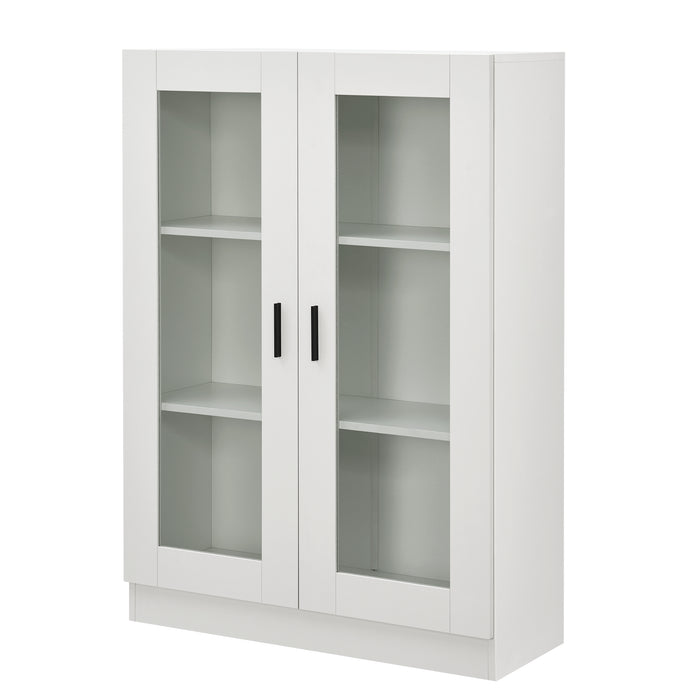 Mobile Vetrinetta Sorø Libreria a 2 Ante 115 x 80 x 31 cm Bianco [en.casa]