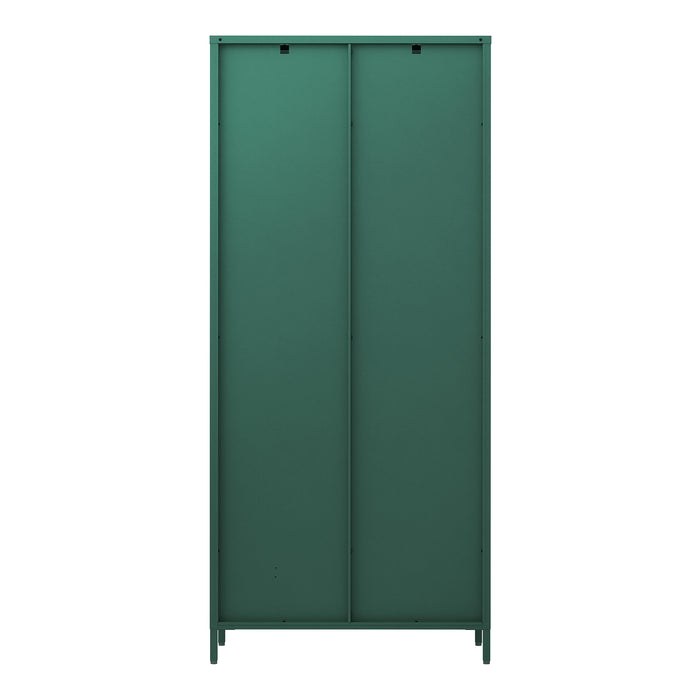 Armadio a Vetrata Säkylä con 4 Scomparti 180 x 80 x 35 cm in Acciaio - Verde Abete [en.casa]