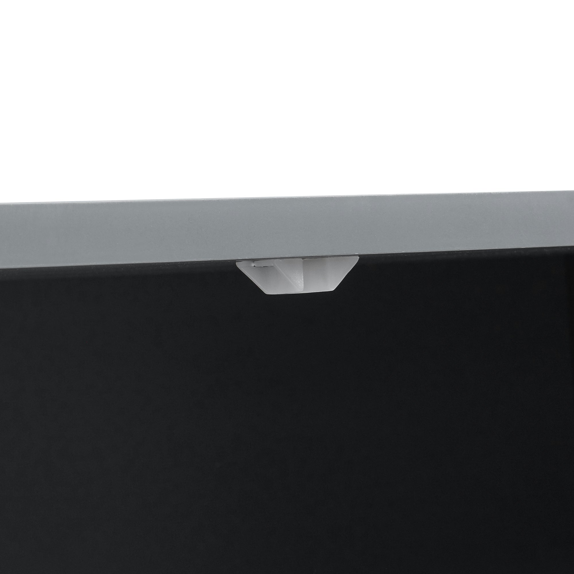 Credenza Susa con Vetrina e 2 Cassetti 120x80x40 cm Grigio [en.casa]