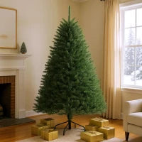 Albero di Natale Artificiale da 195 cm con 1838 Rami con Base in Acciaio per Interni, Verde