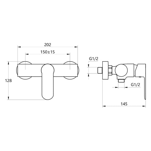Miscelatore monocomando oceania esterno doccia in ottone colore cromato *** confezione 1