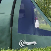 Tenda da Campeggio per 3-4 Persone, Due Stanze Interne, Finestre a Rete, 4,75 x 2,64 x 1,72 m, Verde