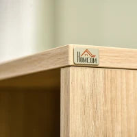 Credenza Cucina Alta con un Cassetto e 3 Armadi, Mobile Buffet con 4 Nicchie e Passacavi, 78x40x166cm, Legno naturale| Aosom Italy