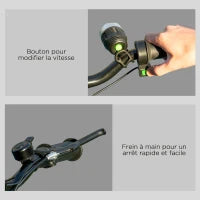 Monopattino elettrico 120 W pieghevole per bambini 7-14 anni 12 Km/h max. autonomia 10 Km max. nero