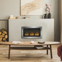 Camino a Bioetanolo da Parete in Acciaio Inox con 3 Bruciatori