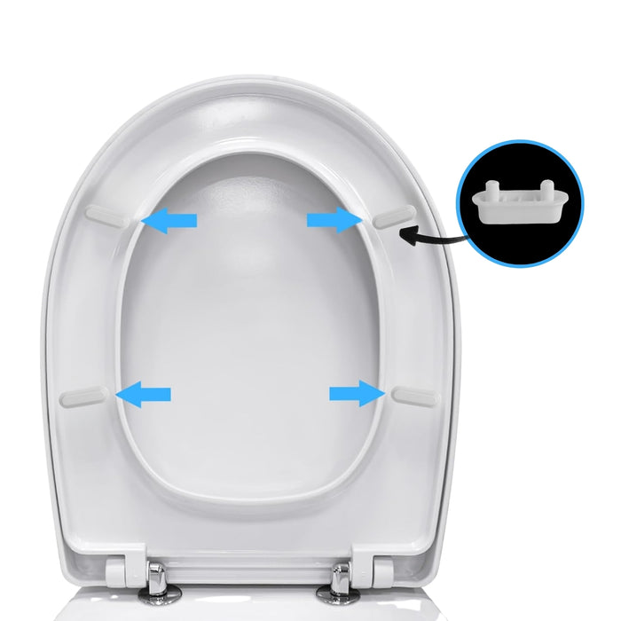 Paracolpi universali per sedile copriwater wc kit 4 pezzi ogomondo