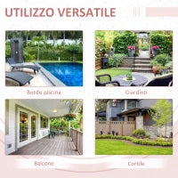 Tavolino da Giardino Pieghevole Salvaspazio in Rattan Sintetico e Acciaio, 40x40x40cm, Grigio