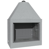 Camino legna prefabbricato ghisa focolare aperto qr100 riscaldamento design