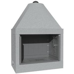 Camino legna prefabbricato ghisa focolare aperto qr100 riscaldamento design