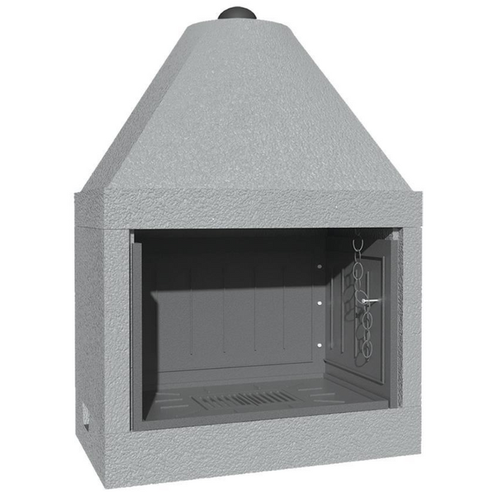 Camino legna prefabbricato ghisa focolare aperto qr100 riscaldamento design