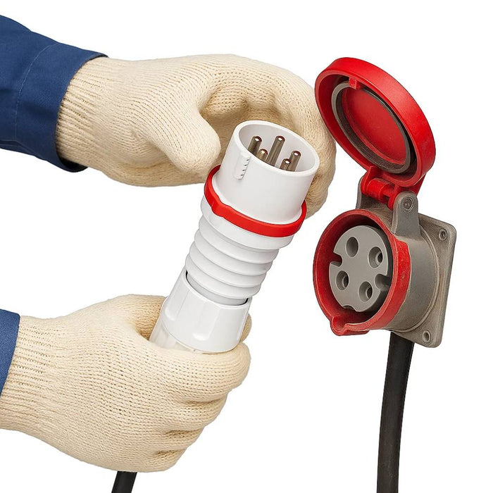 Spina mobile diritta industriale rossa 3p+n+t 16a trifase 380v ip44 gw60009h