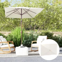 Telo di Ricambio per Ombrellone Rettangolare 3x2 m a 6 Stecche, Poliestere Anti UV 50+, Beige