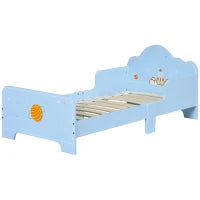 Letto per Bambini con Sponde e Fantasia Spaziale, Età 3-6 Anni, 143x74x59cm, Azzurro