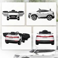 Macchina Elettrica per Bambini 12V con Telecomando, Velocità 3-8km/h, Luci e Musica, Età 3-5 Anni, Bianco