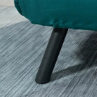 Divano Letto Matrimoniale 3 in 1 Vellutato con Schienale Regolabile in 5 Livelli e Cuscini, Blu Scuro