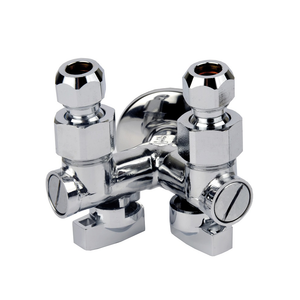 Rubinetto sottolavabo doppio 1/2 x 10 cromato