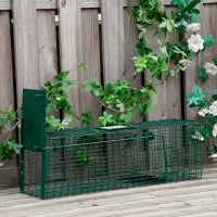 Gabbia Trappola per Ratti, Topi e Nutrie con Porta Singola, 60x18x20cm, Verde