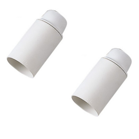 Portalampada camicia liscia attacco e14 plastica ip20 blister 2 pezzi *** colore bianco, confezione 1