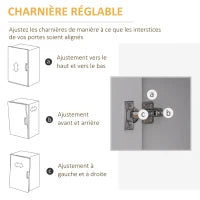 Mobile da Ufficio con 5 Cassetti, 1 Porta, Mensola Regolabile, Supporto Stampante Ruote, 78x40x66,5 cm, Bianco