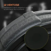 Punching Ball da Terra con Base Riempibile e Ventose, Altezza Regolabile da 147-165 cm, Nero