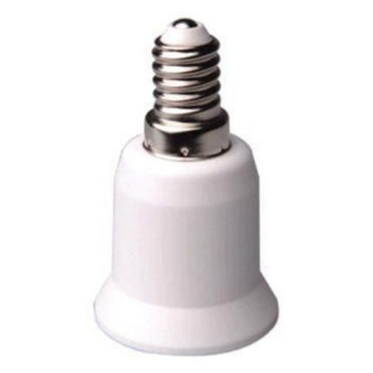 Adattatore portalampada da attacco e14 a attacco e27 plastica ip20