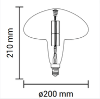 Lampada led bulbo e27 8 watt ms00 filamento risparmio energetico 1800k