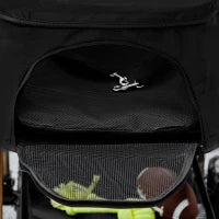 Passeggino per Cani 3 in 1 Pieghevole con Borsa Trasportino e Cestino Inferiore, Nero