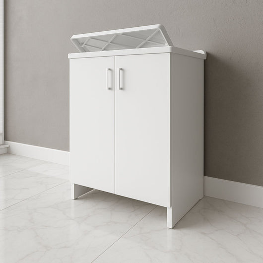Mobile lavanderia bianco lavabo resina 45x50x85 asse lavaggio cm doppia anta