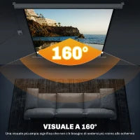 Telo Proiettore Motorizzato da 85" con Telecomando, in Plastica e Metallo, 176.5x8x176.5 cm, Bianco