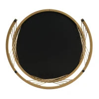 Tavolini Rotondi Modulari in Marmo Sintetico, con Dettagli Dorati e Cassetto, Dimensioni 70x70x45 cm e 50x50x40 cm, Nero e Bianco