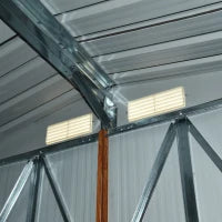 Capanna da Giardino in Acciaio e PP con Prese d'Aria, 197x163x178-200 cm, Marrone