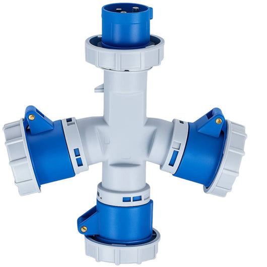 Ecova 20564 adattatore industriale spina cee 16a tre prese 2p+t ip67