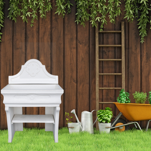 Pilozza lavabo bianca serie romantica cemento calcestruzzo 90 x 50 x h.28 cm