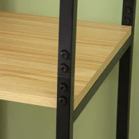 Appendiabiti in Stile Industriale con 2 Cassetti e 4 Ripiani Aperti in Dotazione, in Acciaio e Truciolato, 130x40x180cm, Color Legno e Nero