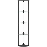 Lampada da Terra con 5 Ripiani e Luce LED, 3 Livelli di Luminosità e Interruttore a Pedale, Nero