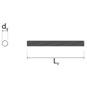Barra filettata in acciaio 1 metro din 976-1 per applicazioni industriali *** misura 8 x 1,2 mm, confezione 1
