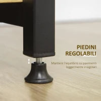 Appendiabiti in Stile Industriale con 2 Cassetti e 4 Ripiani Aperti in Dotazione, in Acciaio e Truciolato, 130x40x180cm, Color Legno e Nero