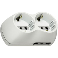 Adattatore bticino s3614d b4 bianco con 2 prese bipasso e 2 schuko