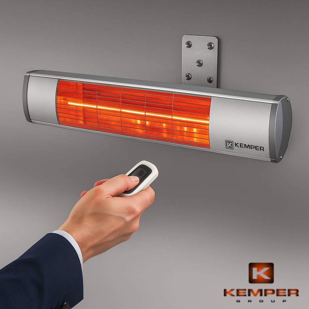 Riscaldatore elettrico infrarossi kemper 65437kw20 2000w per esterni