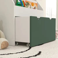 Libreria per Bambini 3-8 Anni a 3 Ripiani con Cassetto Inferiore, in MDF, 62.5x30x70 cm, Verde